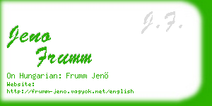 jeno frumm business card